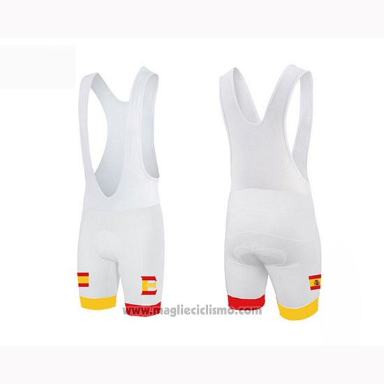 2019 Abbigliamento Ciclismo Vuelta Espana Bianco Manica Corta e Salopette